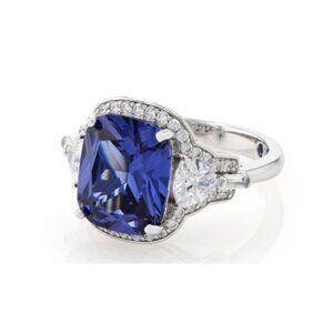 Vanna K Blue And White Cubic Zirconia Platineve Ring 10.68ctw - Size 9
